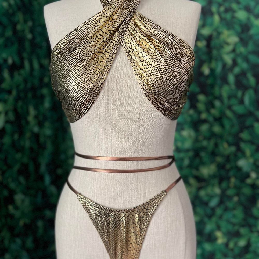 Gold Goddess Rave Outfit. Rave Set. Rave Matching Set